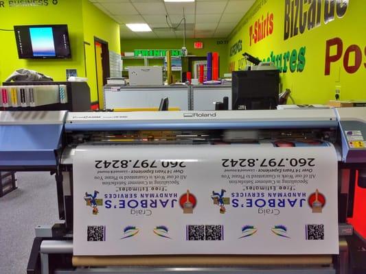 Roland Print&Cut Large Format printing for banners, posters, storefronts, vehicles, etc.