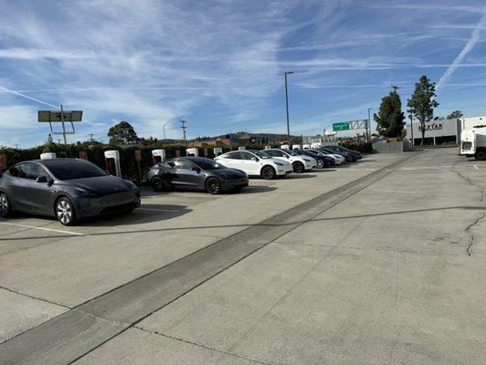 Tesla cars charging