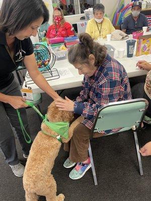 All smiles during the therapy dog visit!