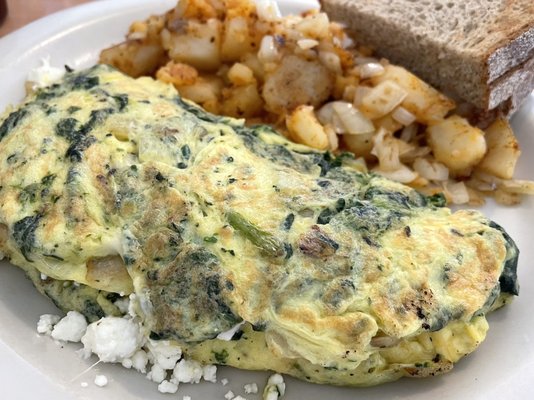 Special omelette, spinach, onion & feta