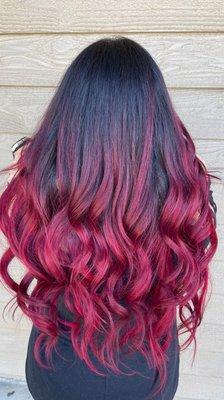 Beautiful crimson red with extensions