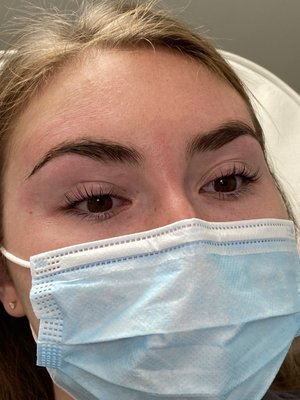 Eyelash lift and tint