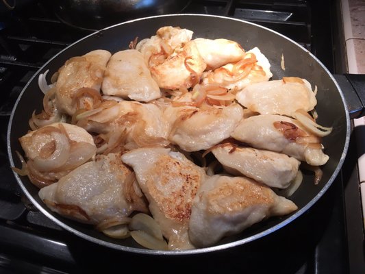 fresh made pierogi