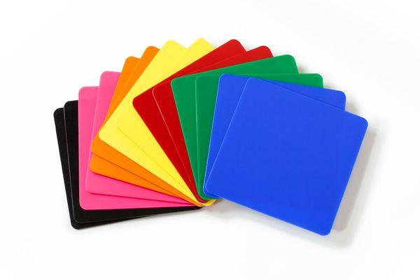 Large selection of available acrylic colors to choose from.