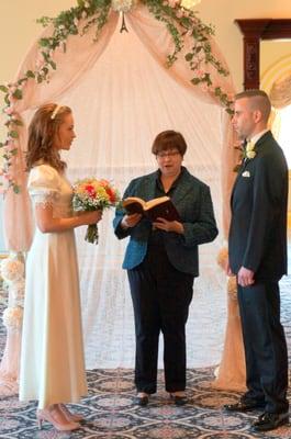 Weather meant this wedding had to be moved indoors at the last minute, but it was a beautiful setting nonetheless.