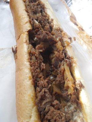 The delicious Rib-Eye cheesesteak i enjoyed today.