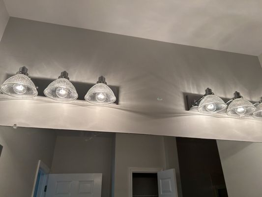 After pictures of cleaned light fixtures