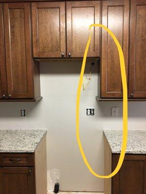 Off center hanging of cabinets -after measuring incorrectly