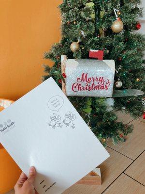 Letters to Santa activity all month long!