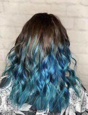 Blue balayage