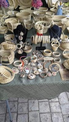 "It's a Family Thing" Sweetgrass Basket ladies Ms Angela & Ms Claudia are here every Saturday selling their beautiful hand-made creations