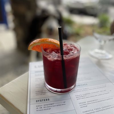 Mezcal and beets cocktail