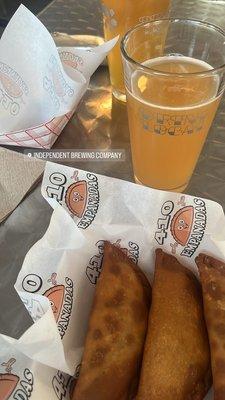 Two carne asada and one korean bbq empanada