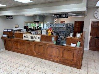 Check out our old bank counter we kept for old-time sake!