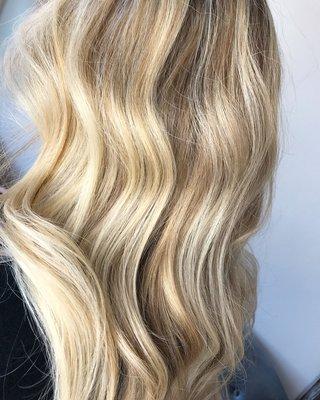 Free hand painted balayage