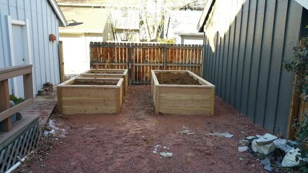 Planters we built for customer's garden needs