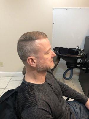 Men's high and tight with side part