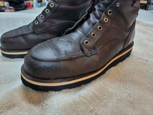 After, Danner Bull Run resoled, Black goodyear sole