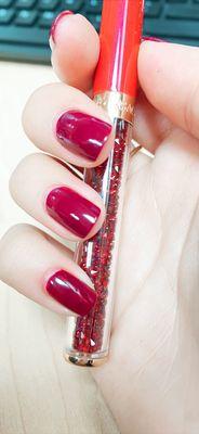 Dark Red, fall color, regular manicure