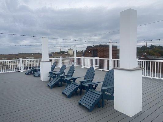 Adirondack chairs with foot rests