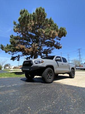 Toyota Tacoma wrapped in nardo grey