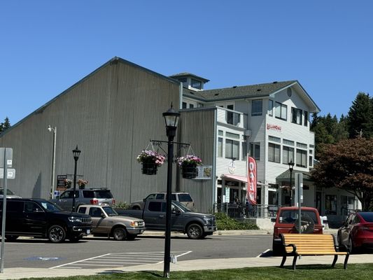 Building from across the street at the park.