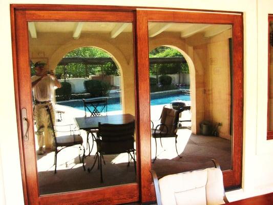 Exterior Anderson doors with three coats of varnish..should look good for years to come!