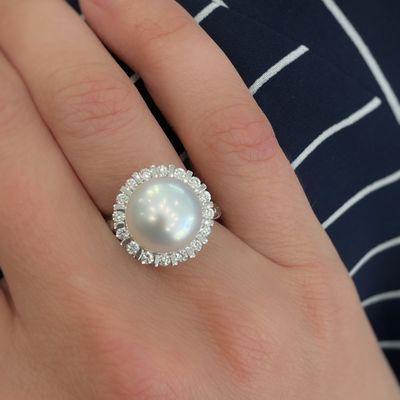 South Sea Pearl & Diamond Ring