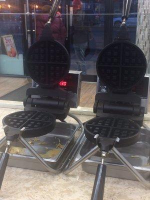 Waffle machines fresh make on the spot