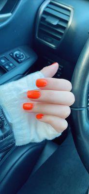 Orange, Fall color，regular manicure