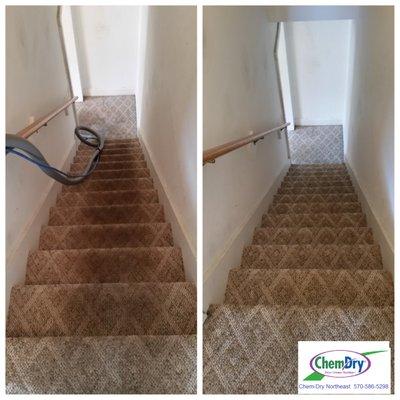 Really dirty steps, berber carpet... restored to like new condition by Chem-Dry Northeast