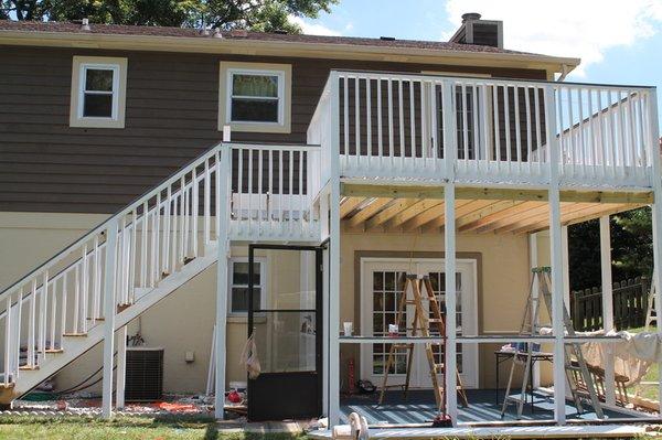 Complete renovation and repair of deck and covered, screened patio.  Knoxville, TN