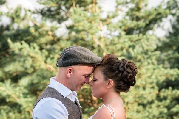 Intimate moment after the wedding ceremony.