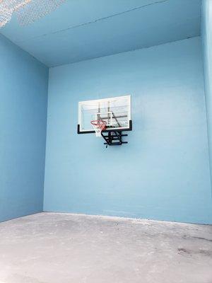 Wall mounted Pro dunk basketball hoop. Installed 2018