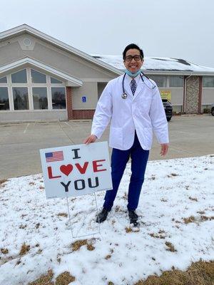 Dr. Tran showing love for our community!