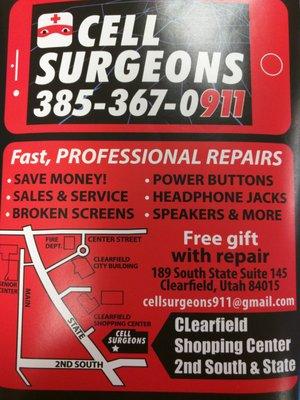 So come and see us. Get yout device fixed and get your FREE GIFT just for stopping in !!! You will not regret i