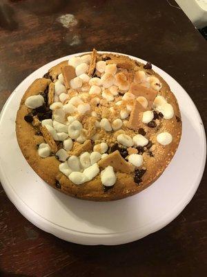 S'mores Chocolate Chip Cookie Cake