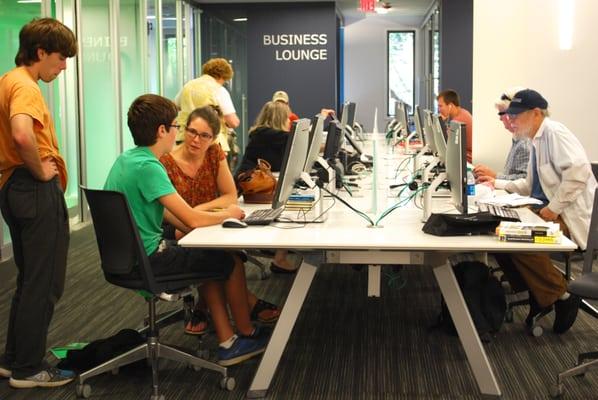 Adult computer lab at the renovated Barrington Area Library.