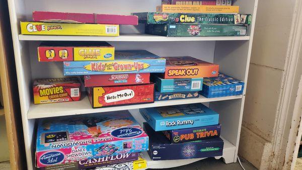 Lots of family games!  Missing a piece to your favorite game?  Come see if we have it so you can make yours whole again!