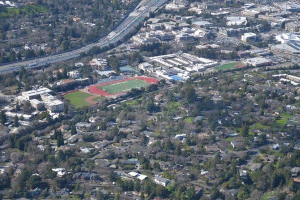 The school as seen from the air