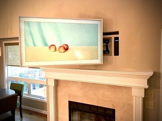 Frame TV with custom mounted components