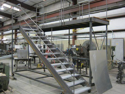 We build metal stairways, hand rails, and mezzanines.