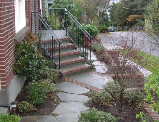 Creating a beautiful front-entry was important to this homeowner in Seattle. It made sense to have the steps match the homes exterior?