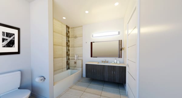 Master Bathroom with large tile and contemporary finishes