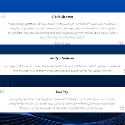 Roslyn, Gloria, and Ellis were grateful for my guidance, expertise, and personalized approach in securing their life insurance coverage.