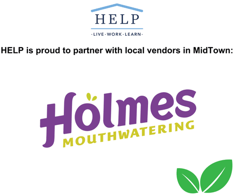 Susanna's Café by HELP Harvest is thrilled to highlight our partnership with Holmes Mouthwatering, local vendor in MidTown.