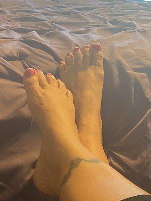 Pink toes to match