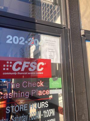 CFSC Checks Cashed North