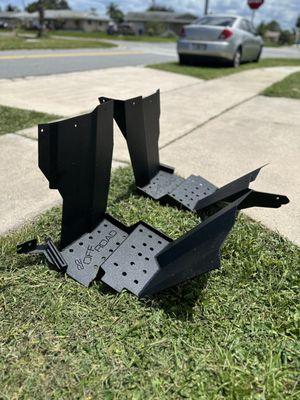 4 wheeler parts powder coated in textured black