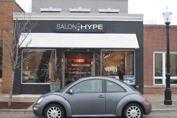 Push-thru sign cabinet for Salon Hype in Lagrange, IL